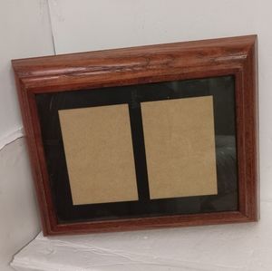 Wooden Home Secret Compartment Double 5x7 Photos Frame 11"x14.5" Wall Mount